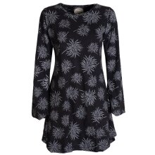 Vishes - Langarm Damen Blumen-Tunika Shirt-Kleid...