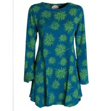 Vishes - Langarm Damen Blumen-Tunika Shirt-Kleid...