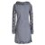 Vishes - Damen Lang-arm Kleid Schal-Kleid Winterkleider Baumwollkleid grau 40