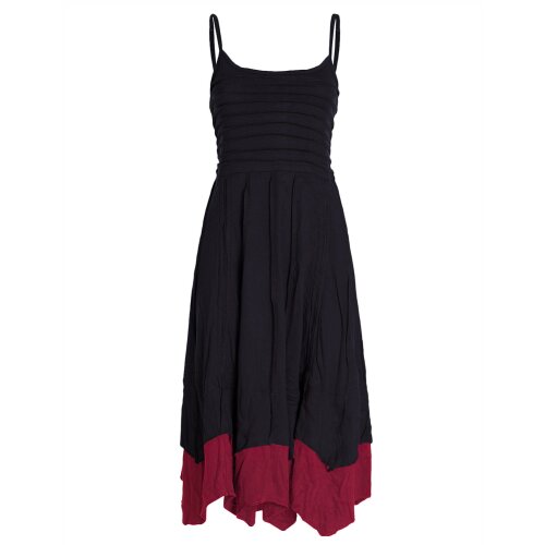 Vishes - Damen Sommer-Kleid längen-verstellbar Spagettiträger-Kleid schwarz 46-48