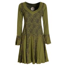 Vishes - Damen Langarm Longshirt-Kleid Sweatkleid...