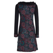 Vishes - Damen Lang-arm Kleid Schal-Kleid Winterkleider...