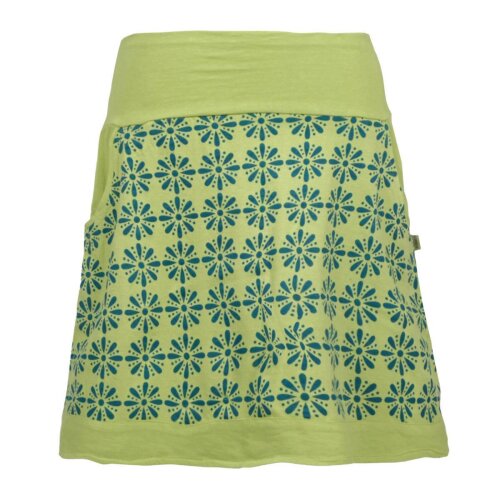Vishes - Kurzer Rock Damen Mini-Rock Blumen-Röcke, retro 70er 80er hellgrün 36