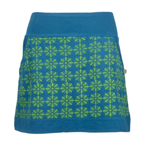 Vishes - Kurzer Rock Damen Mini-Rock Blumen-Röcke, retro 70er 80er türkis 38