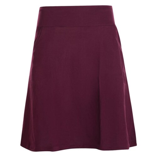 Vishes - Rock Damen Knielang Bio Baumwolle Breiter Bund Jersey Röcke Basic dunkelrot 40