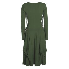 Vishes Langes Langarm Damen Kleid Bio-Baumwolle Einfarbig...