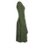 Vishes Langes Langarm Damen Kleid Bio-Baumwolle Einfarbig mit Schnürung V-Ausschnitt olive 38-40
