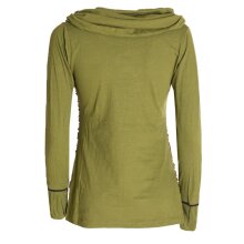 vishes Sweater cutwork mit Kragen olive-schwarz 40