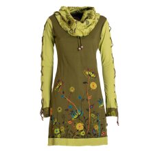 Vishes - Damen Blumen-Kleid Baumwollkleid...