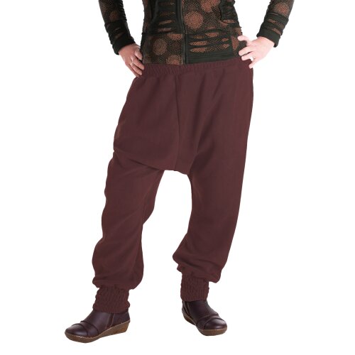 Vishes - Warme Hose Damen oder Herren Haremshose ECO Fleecehose Thermohose braun