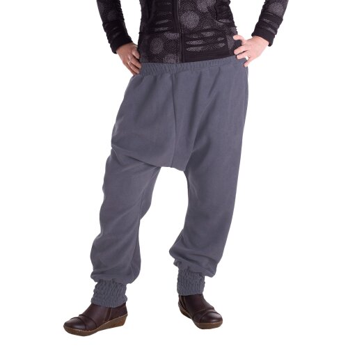 Vishes - Warme Hose Damen oder Herren Haremshose ECO Fleecehose Thermohose grau