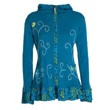 Vishes - Damen Sommerjacke Blumen-Strickjacke Elfenjacke...