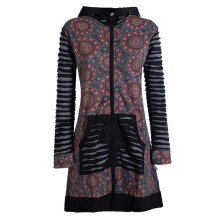Vishes - Damen Blumen Mandala Jersey-Mantel Hippiemantel...