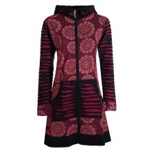 Vishes - Damen Blumen Mandala Jersey-Mantel Hippiemantel...