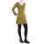 Vishes - Leichtes Langarmshirt-Kleid Damen Langarm Kleider 70er 80er retro olive 36