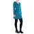 Vishes - Leichtes Langarmshirt-Kleid Damen Langarm Kleider 70er 80er retro türkis 48