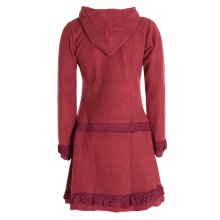 Vishes Damen lange Fleecejacke Fleecemantel...