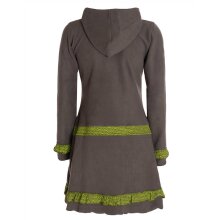 Vishes Damen lange Fleecejacke Fleecemantel...