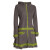 Vishes Damen lange Fleecejacke Fleecemantel Übergangsjacke weiches Fleece olive 46-48