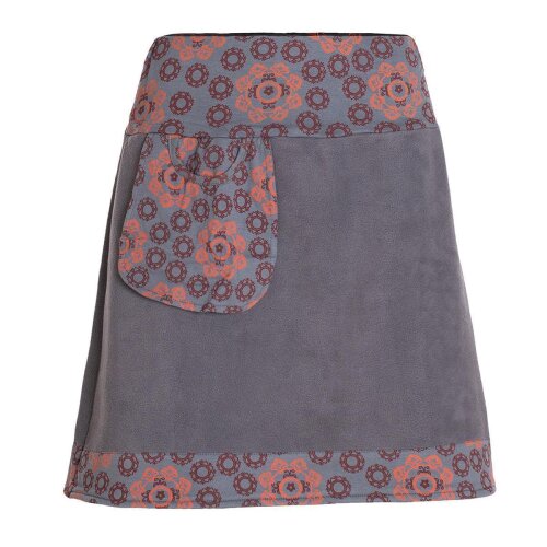 Vishes - Thermorock warmer Side-Bag Damen Winterrock kurz Minirock aus ECO-Fleece grau 38