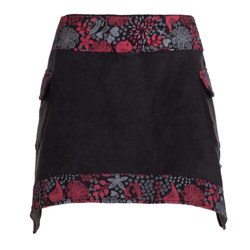 Vishes - Thermorock warmer Damen Winterrock kurz Elfen Minirock aus Fleece schwarz 36-38