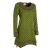 Vishes - Langarm Damen Tunika Shirt-Kleid Ethno Zipfel-Bluse Blusenkleid olive 38