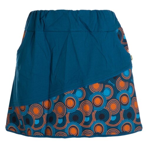Vishes - Kurzer Rock Damen Mini-Rock Blumen Röcke, retro 70er 80er türkis 42