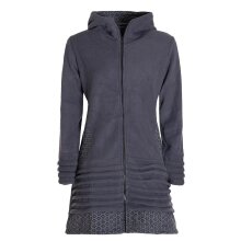 Vishes - Damen lange Fleecejacke Hippiemantel...