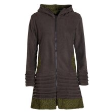 Vishes - Damen lange Fleecejacke Hippiemantel...