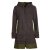 Vishes - Damen lange Fleecejacke Hippiemantel Übergangsjacke Zipfelkapuze olive 42