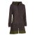 Vishes - Damen lange Fleecejacke Hippiemantel Übergangsjacke Zipfelkapuze olive 42