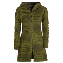 Vishes - Damen lange warme Jacke Hippiemantel Zipfel...