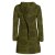 Vishes - Damen lange warme Jacke Hippiemantel Zipfel Kapuzenmantel olive 40