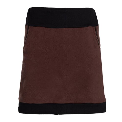 Vishes - Thermorock warmer Damen Winterrock kurz Minirock aus ECO-Fleece braun-schwarz 48-50