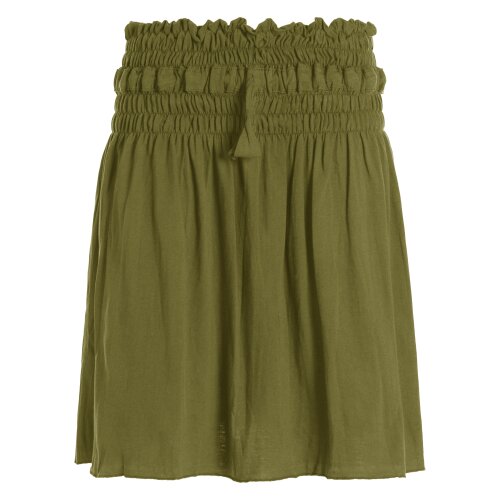 Vishes - Damen Rock knielang Basic-Rock Baumwoll-Rock Einfarbig Schlicht olive