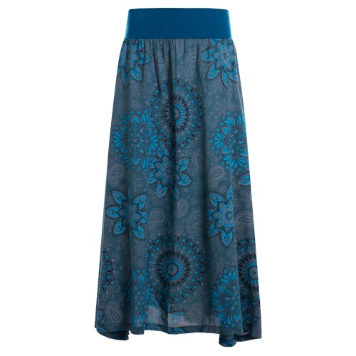 Vishes - Langer Damen Sommer-Rock Sommerröcke Bunt mit Mandalas bedruckt türkis 46