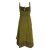 Vishes - Damen Sommer-Kleider längen-verstellbar Spagettiträger-Kleid olive 46