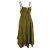 Vishes - Damen Sommer-Kleider längen-verstellbar Spagettiträger-Kleid olive 46