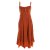 Vishes - Damen Sommer-Kleider längen-verstellbar Spagettiträger-Kleid orange 34