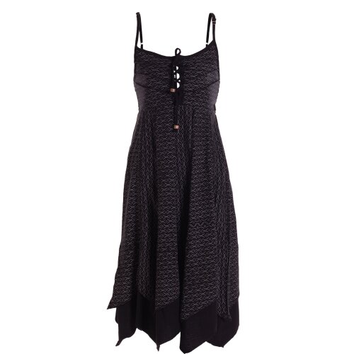 Vishes - Damen Sommer-Kleider längen-verstellbar Spagettiträger-Kleid schwarz 40