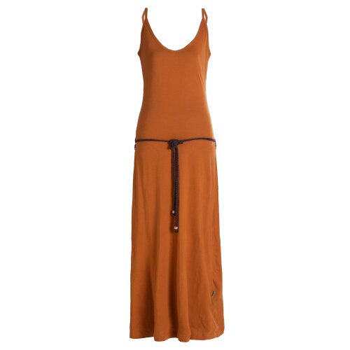 Vishes - Langes Einfaches Damen Träger Sommer-Kleid,Ökologisch nachhaltig dunkelorange 36