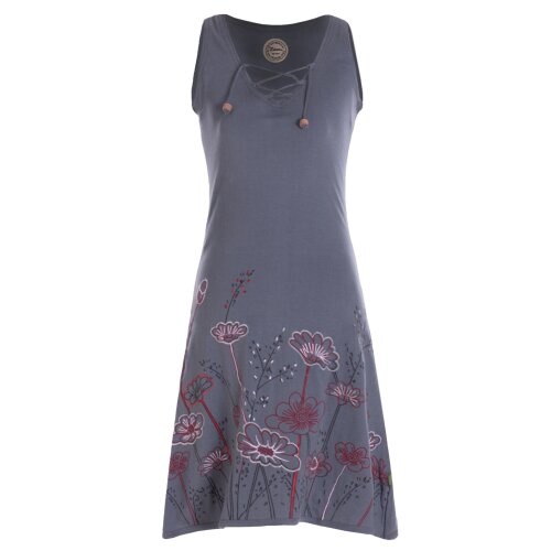 Vishes - armloses Damen Longshirt-Kleid Mini-Kleid Tunika-Kleid T-Shirtkleid grau 40