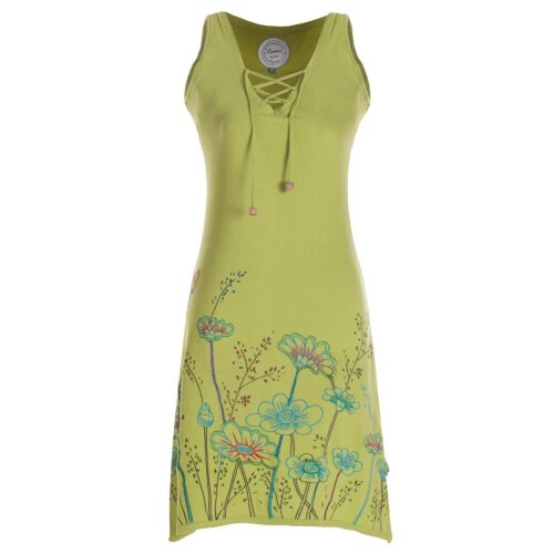Vishes - armloses Damen Longshirt-Kleid Mini-Kleid Tunika-Kleid T-Shirtkleid hellgrün 36