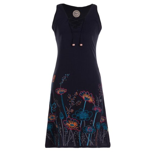 Vishes - armloses Damen Longshirt-Kleid Mini-Kleid Tunika-Kleid T-Shirtkleid schwarz 46