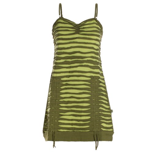 vishes Mini Kleid verstellbares Kleid Cutwork Kleid Goa Kleid olive 32-34