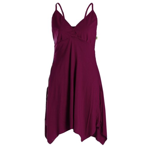 Vishes - Damen Sommer-Kleider Bio-Baumwolle Spaghettiträger-Kleid dunkelrot 34-36