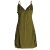 Vishes - Damen Sommer-Kleider Bio-Baumwolle Spaghettiträger-Kleid olive 36-38
