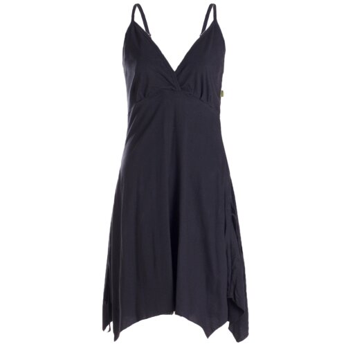 Vishes - Damen Sommer-Kleider Bio-Baumwolle Spaghettiträger-Kleid schwarz 42-44