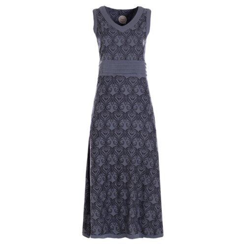 vishes Sommerkleid langes Kleid bedruckt grau 40
