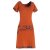 Vishes - Damen Sommerkleid Kurzarm Jersey-Kleid Tunika-Kleid T-Shirtkleid orange 44